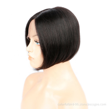 Perruque cheveux virgin human 13*4 hd lace front bob wig indian raw cuticle aligned hair Human Hair Wigs Short